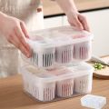 Fridge Storage Containers Kitchen Scallion Storage Box 6-In-1 Snackle Box Container with Lid Plastic Reusable Fridge Vegie Fruit Food Fresh-Keeping Drain Box.. 