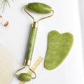 Original Natural Jade Facial Roller and Gua Sha Stone Set，Beauty Cosmetic Facial Skin Roller Massager Tool for Facial Massage, Face Lift, Anti-Wrinkles-Green. 
