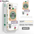 Jizetin (Free Lanyard) for iPhone 12 Mini Back Cover Coffee Macarons Luxury 6D Plating Case Side Pattern Soft Silicone Square Mobile Phone Cases. 