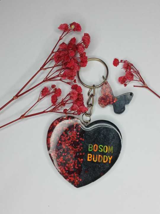 Customized keychain - Heart keychain with name