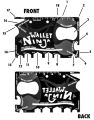 Original Wallet Ninja 18 in 1 Card Multitool Survival Gadget Outdoor Multi Tool Stainless Steel - Black. 