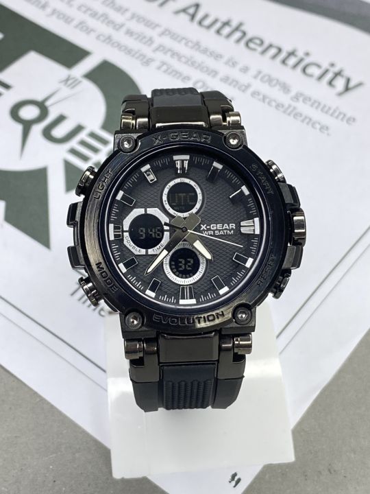 X-Gear%203897%20Dual%20Time%20Fashion%20Sports%20Watch%20Stainless%20Steel%20Multifunctional%20Dial%20Water%20Resistant%20Watch%20for%20Men%20Rubber%20Straps%20Sports%20Watch%20-%20Image%206