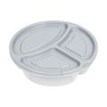 Studen Lunch Box/ Round Lunch Box 3-Sections 1.1 L with Lid/ Maya Round Lunch Box 3-Sections 1.1 L with Lid/ GoldPlast Maya Round Lunch Box 3-Sections 1.1 L-Made in Iran. 