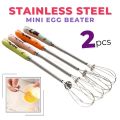 Mini Egg Beater Mixer Stainless Steel with Ceramic Handle Hand Whisk Beater Stir Rod Stirrer Blender Small. 