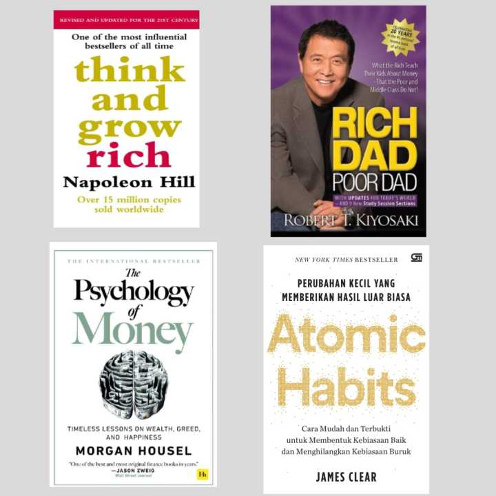 Pack Of 4 Book, Think And Grow Rich, Rich Dad And Poor Dad, Atomic ...