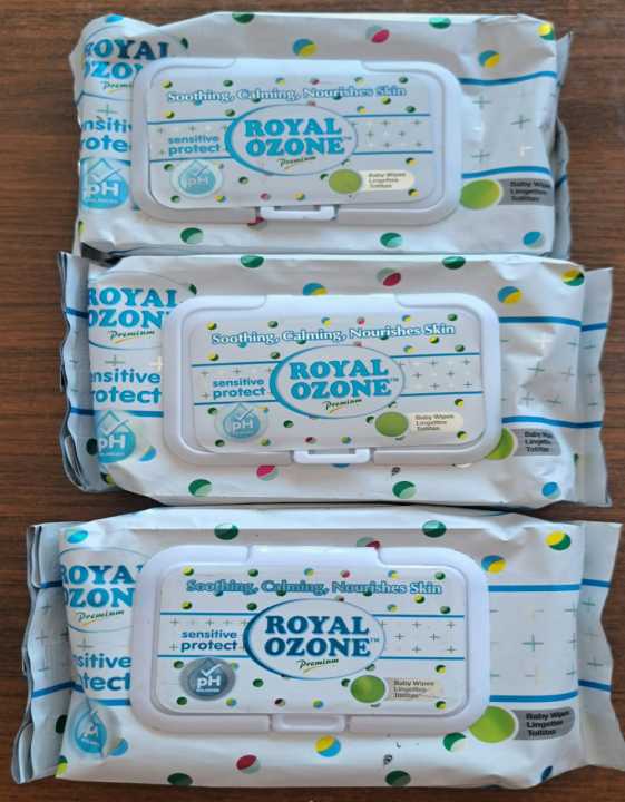 Royal Ozone Premium Soft Cream Wipes Imported Made Pack Of 3