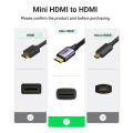 UGREEN Mini HDMI to HDMI Adapter Aluminum Shell 4K 60Hz Mini HDMI to HDMI Female Cable HDR 3D for Raspberry Pi Zero 2 W/W DSLR Camera Camcorder Graphics Card Laptop Projector Tablet. 