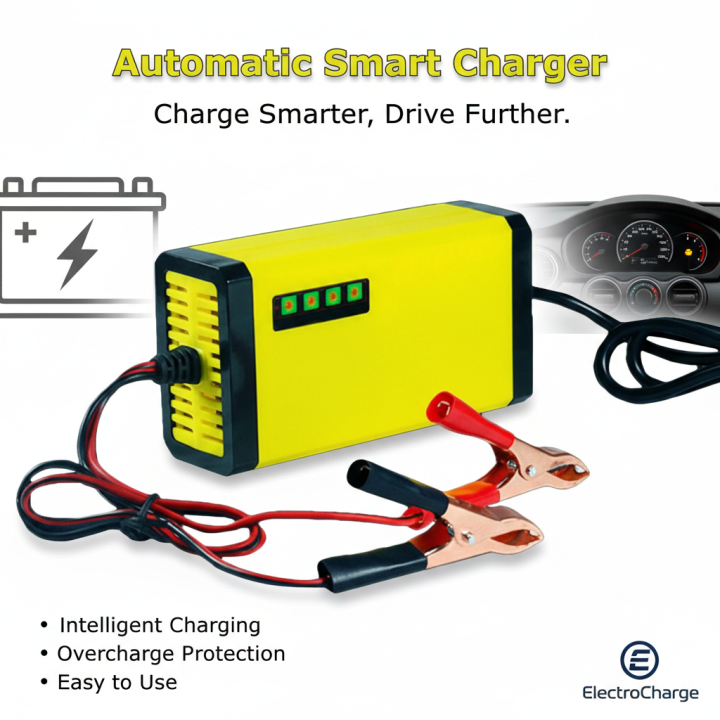 All Digital Universal 12V 4A Automatic Battery Charger – 12 Volt Auto ...