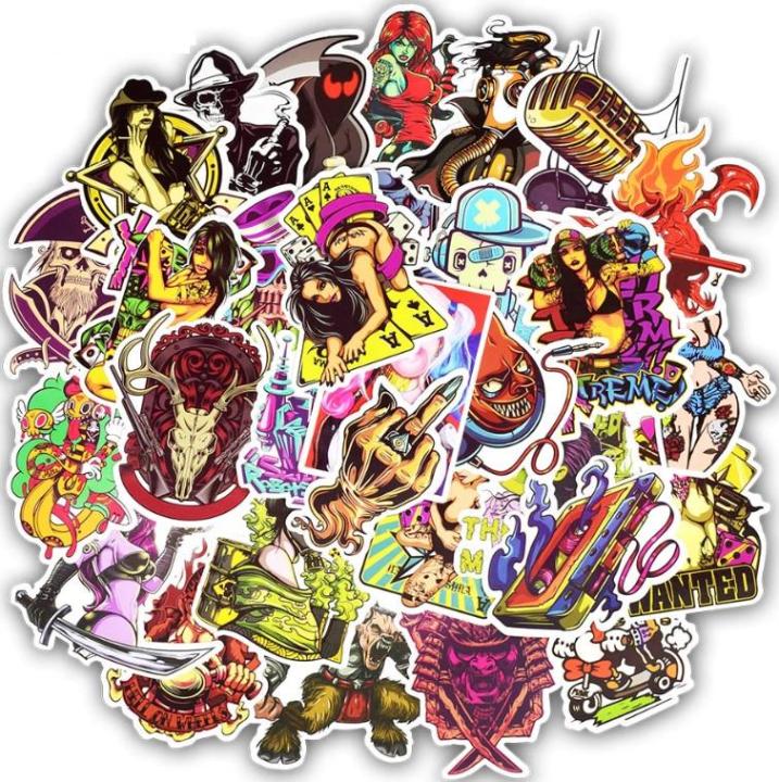 10%20Pcs/Pack%20Horror%20Series%20Rock%20Punk%20Graffiti%20Sexy%20Waterproof%20Stickers%20for%20Guitar,Laptop,Skateboard,Phone,Car,Bike%20-%20Image%203