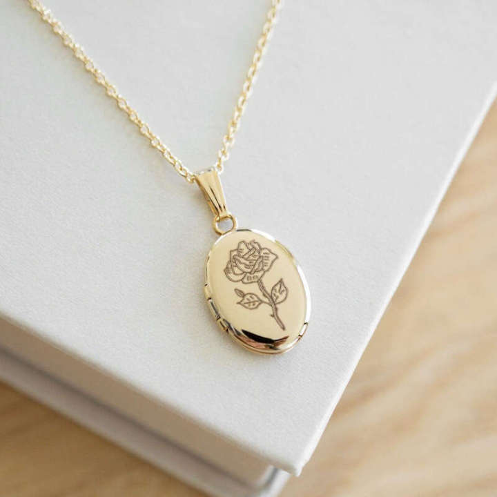 Elliptical rose opening and closing picture box DIY can open photo frame necklace