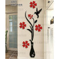 Red and Black Wooden Vase - Premium Quality Home Decoration Piece for Wall and Room Decor. 