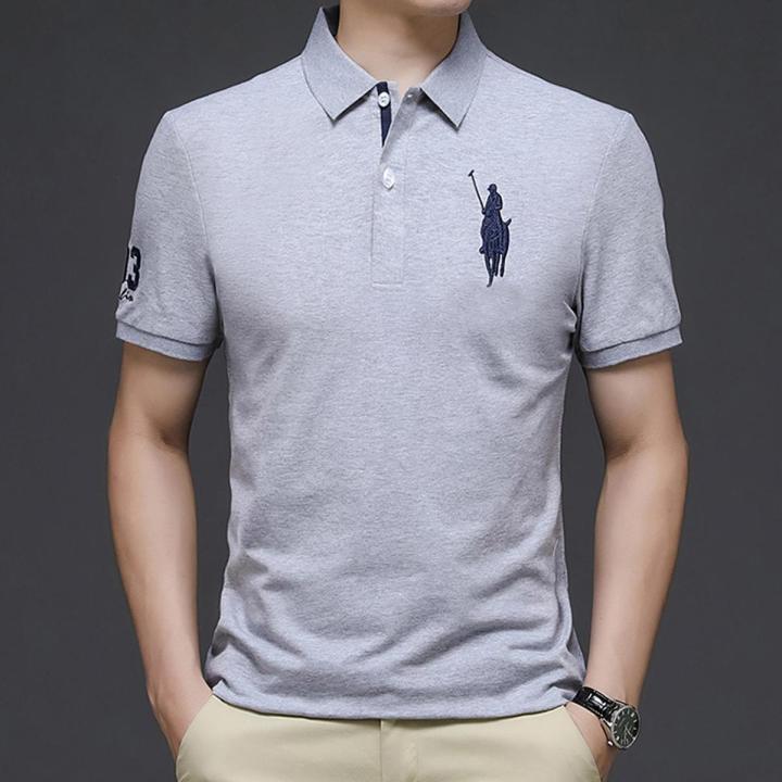 Polo T Shirt For Men Excellent Quality Shirt For Mens Shirt For Mens T Shirt For Mens T Shirt For Boys Polo T Shirt For Men in grey Color Daraz.pk