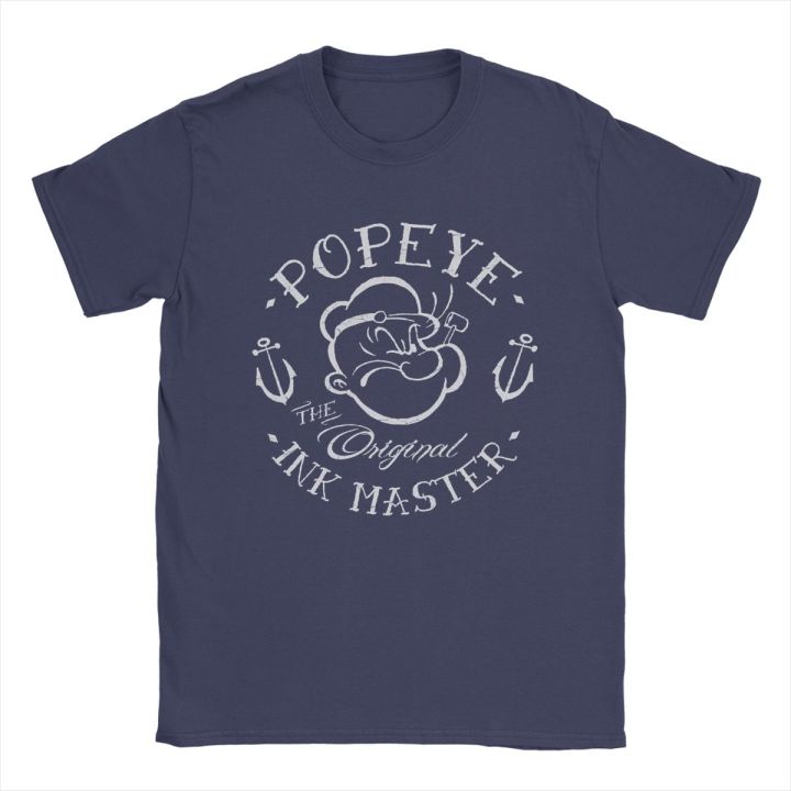 Popeyes Ink Master Men T Shirt Cartoon Vintage Tees Short Sleeve Crew Neck T-Shirts 100% Cotton Gift Idea Tops