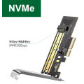 PCIE to M2 Adapter NVMe M.2 PCI Express Adapter 32Gbps PCI-E Card x4/8/16 M&B Key SSD Computer Expansion Add On Cards. 