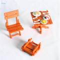 1:12TH Miniature Beach Table Chair Pretend Toy Ornament for Educational Toy. 