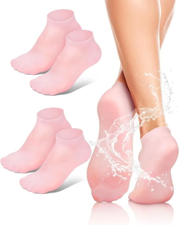 "Elastic%20Silicone%20Spa%20Socks,%20Moisturizing%20Gel%20Socks%20for%20Healing%20Dry,%20Cracked%20Feet"%20-%20Image%202