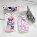 BILI for Infinix Zero 20 Back Cover With Free Ring Holder Cute Kuromi Soft Transparent Colorful Wavy Phone Cases. 
