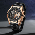Leisure and Trendy Men's Quartz Watch Stainless Steel Wristband with Business Style Design Suitable for High-quality Watches of Commodity Sports. 