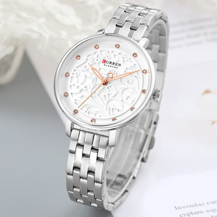 CURREN Luxury Bran Analog Quartz Stainless Steel Waterproof Wrist Watch For Girls With Brand Box-9046