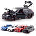 Honda Civic Type-R Racer Die Cast Scale Model Car - Black - 6 Inches. 