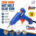 20W Mini Hot Melt Glue Gun with 10 Glue Sticks | Fast Heating DIY Glue Gun | Electric Hot Glue Gun for Crafts, School Projects & Home Repair. 