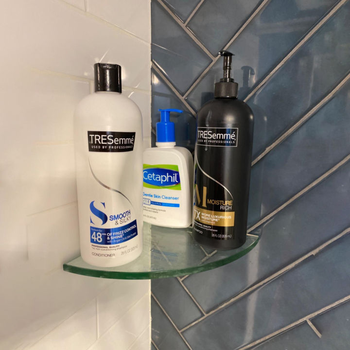 Rack Shelf in glass storage racks for living room and floating shelves for bathroom made by umarum
