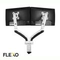 Flexo Ergonomic Dual LED Hydraulic Monitor Arm Stand | Desk Mount for 13" to 27" Screens with Tilt, Supports 360 Rotation. 