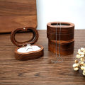 Walnut Wood Ring Box Handmade Wooden Rustic Ring Box Velvet Interior Proposal Engagement Ring Holder Velvet Ring Pad. 