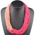 Claire Jin Handmade Small Beads Contrast Color Two Tones Necklace Women Fashion Multi Layer Vintage Necklaces Bohemian Jewelry. 
