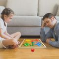 Pack of 1 Ludo Board Games with Free Gotee Set Classics Wooden Toys for Kids Indoor Game for Kids Boys Girls and Adults, Travel Board Game Set with Dice for Fun, Strategy, Brain Teaser Game. 