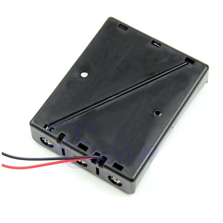 18650 Cell Holder 4×18650 Black Plastic Storage Box Case Holder For Battery 18650 With 6″ Wire Leads