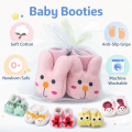 Pack of 5 - Baby 2 in 1 Socks Shoes / kids Toddlers Booties 0 - 12 month - Multicolour. 
