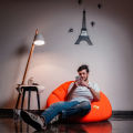 Relaxsit Stretchable Bean Bag Original bean bag Couch Lounger  Stretch bean bag chair sofa  80x80x H 60cm. 