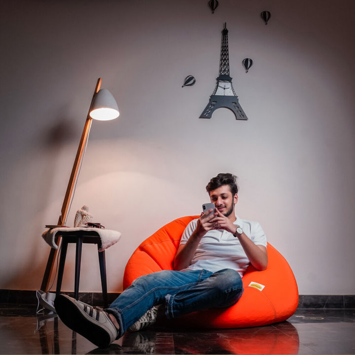 Relaxsit Stretchable Bean Bag Original bean bag Couch Lounger  Stretch bean bag chair sofa  80x80x H 60cm