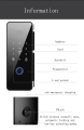 Tuya APP Glasses Fingerprint Lock Bluetooth Smart Glass Door serratura elettronica biometrica 13.56Mhz RFID Remote Control Unlock Smart Fingerprint Lock with Attendance Management, Quick Recognition, Multiple Unlocking Methods for Glass Wooden Door. 