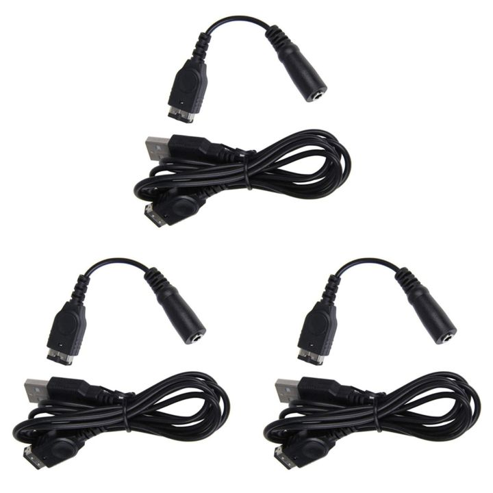 3X Charger Cable and 3.5MM Headphone Earphone Jack Adapter Cord Cable Gameboy Advance SP