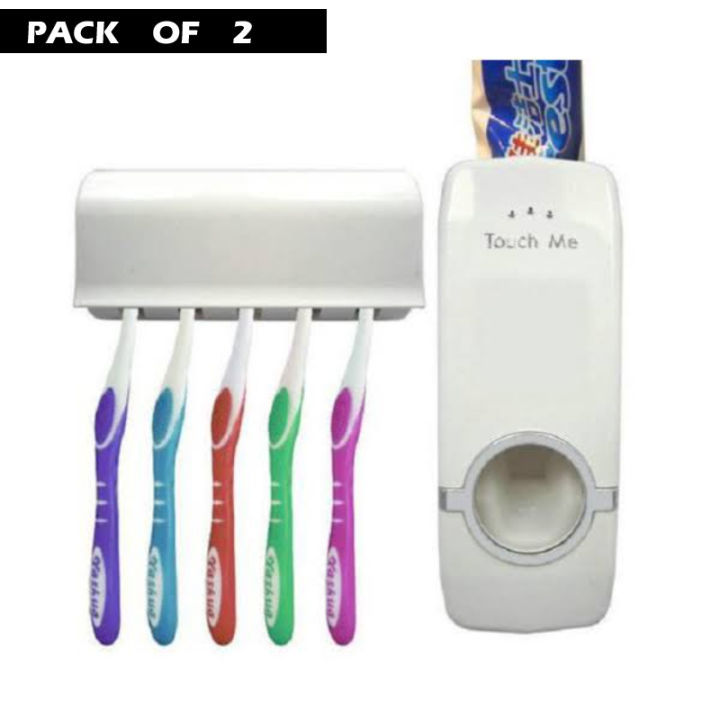 Toothpaste Dispenser Automatic with 5 Brush Holder – Electric ...