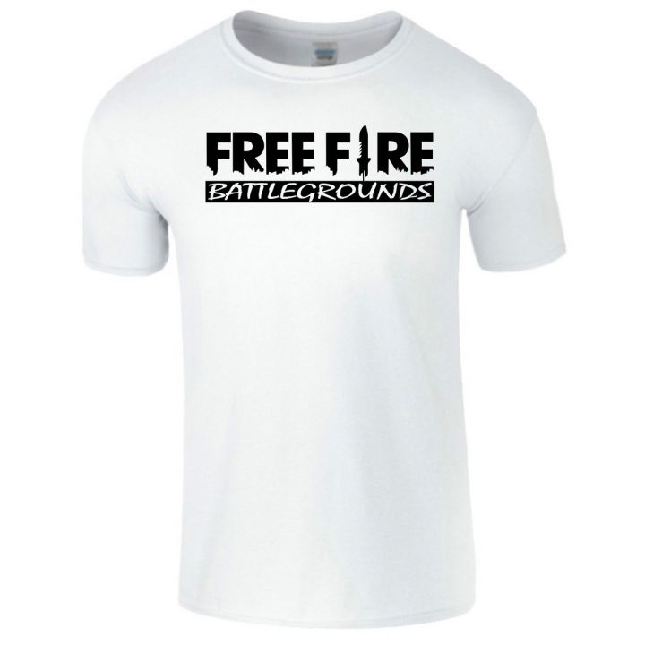Customized White T-shirt for both Boys & Girls With Your FreeFire Username Print