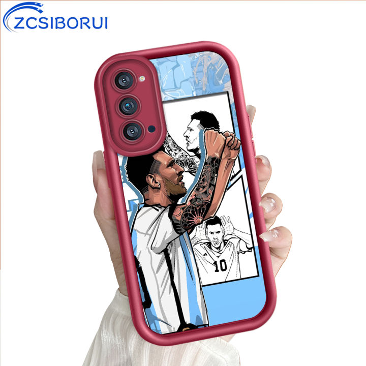 ZCSIBORUI for OPPO Reno 4 Pro 5G Back Cover Football Player Lionel Messi Pattern Soft Camera Protection Rubber Square Ladder Phone Case