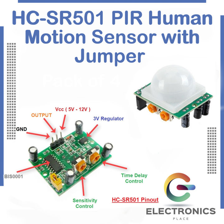 HC-SR501 PIR Human Motion Infrared Detector Sensor Module | HC SR501 Switch for LED Lights & Alarm