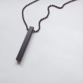 Bar Necklace Black Platinum Vertical Bar Gift For Man & Woman - Stylish And Premium Quality Jewelry Piece. 