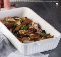 Techmanistan 13.5" Long Rectangular Stripped Ceramic Tray, Oven Safe Ceramic Dish, Baked Rice Baking Tray Cake Tray Pizza Oven Dinner Plate Korean Bowl, Ceramic Baking Dish, Porcelain Baking & Serving Dish, Baking Pan Casserole Dish, Lasagna Pan. 
