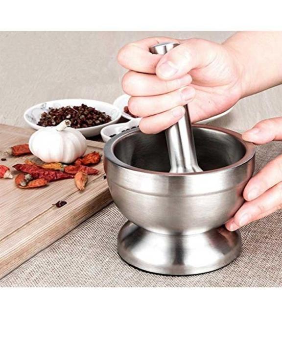 Stainless Steel Metal Mortar Salt And Pestle