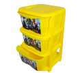 3 Layer Multicolor Plastic Cabinet For Storage Organizer - Premium Quality Plastic Kitchen Organizer - Drawer For Clothes & Kids Toys. 