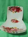 8 Inch Melamine Dinner Plates - Set of 6 Small Melamine Plates - Square Shape. 