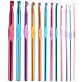 12 Sizes Multi-Color Aluminium Crochet Hooks Set (2mm - 10mm) - Choose Your Size for Knitting and Crochet. 
