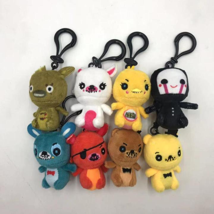FNAF Plush Keychain Freddy Bear Foxy Chica Clown Bonnie Animal Stuffed Plushie Dolls Keychain