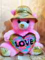 (56 cm / 22 inches) Soft Fluffy Sequin Heart Teddy Bear for Girls & Boys | Hat Style Stuffed Plush Toy | Cute Gift for Kids | Valentine, Birthday, Christmas Present. 