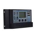 Solar Charger Controller, 40/50/60/100A PWM Solar Panel Battery Intelligent Regulator Charge Controller 12V/24V with Dual USB Port and LCD Display All Amp Controller Available 10A 20A 30A 40A 50A 60A 70A 80A 90A 100A SoLar Panels Controller. 