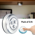 Pack of 3 & 6 Battery-Powered LED Under Cabinet Lights - Wireless Touch Control Stick-On Tap Lamps for Kitchen Cabinet, Closet, Wardrobe, Drawer, Cupboard, Bedroom, Night Wall, and Under Cabinet Lighting | Self-Adhesive, Portable, Energy-Efficient. 